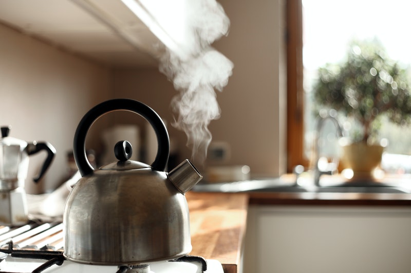 boiling water in kettle