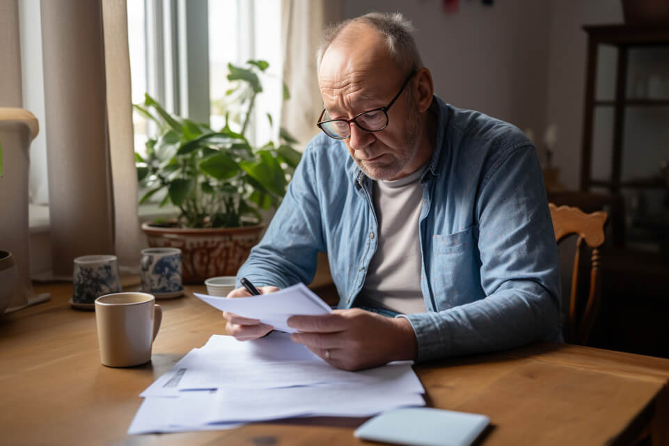 man concerned about his water bill
