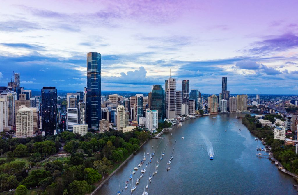 Brisbane river and skyline